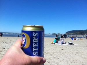 Nothing quite like a frosty Fosters on the beach