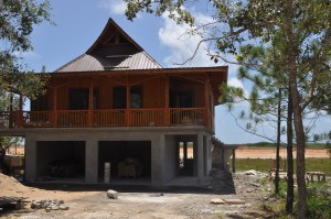 The Bamboo House under construction