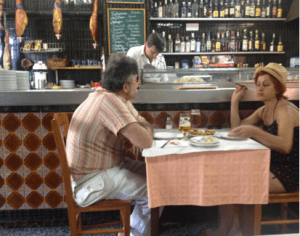 Enjoying someones company (or not?) in a Bistro can be quite romantic.